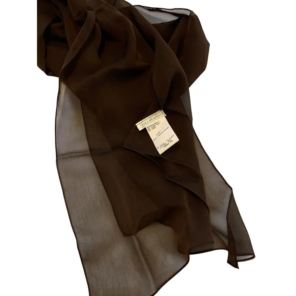 Scott McClintock Womens NEW Slip Dress  12 Chiffon Chocolate Brown Maxi Bodycon - Picture 11 of 16